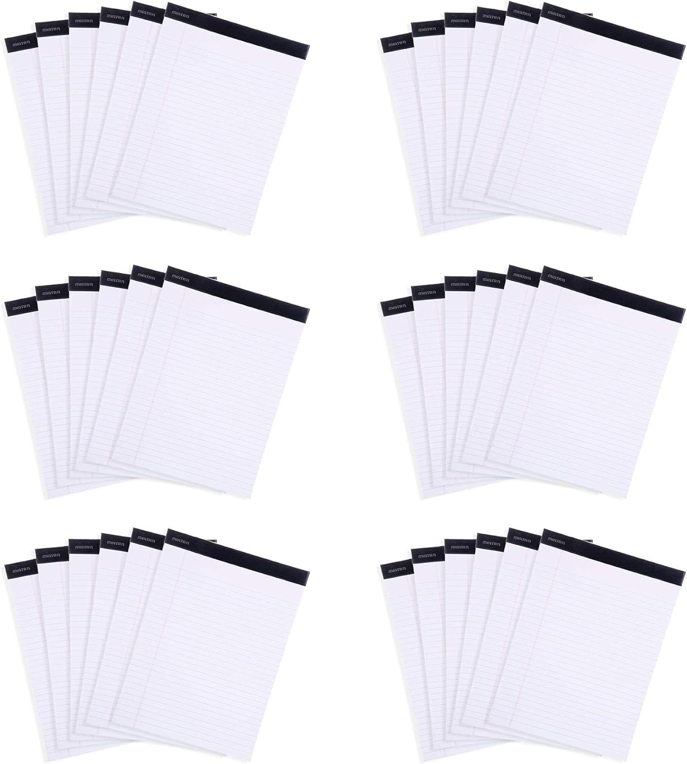 Mintra Office Legal Pads, ((xBasic, 8.5in x 11in, Wide (White), 36pk (6-6pks))