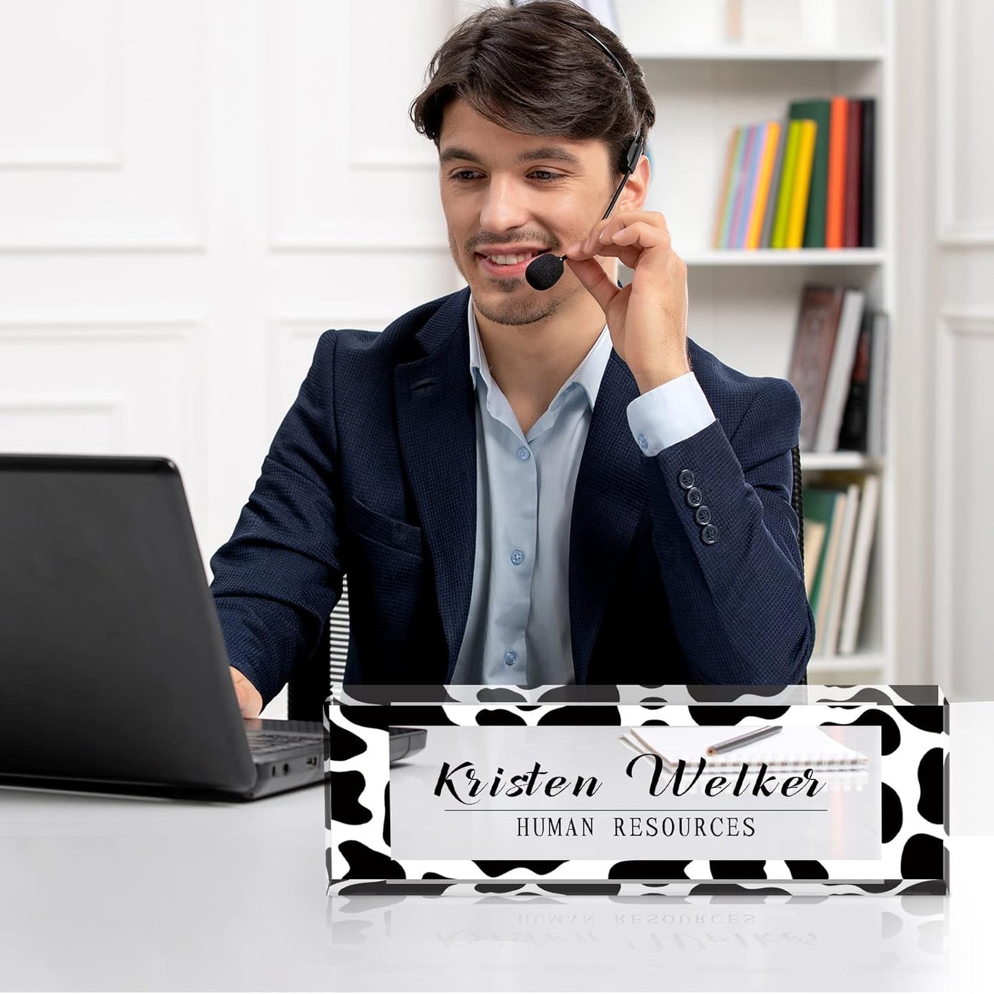 Gowelly Office Desk Name Plate Personalized |Custom Name Plates for Desk| Custom Employee Appreciation Gifts | Office Gifts for Women, Boss, Employee, Teacher, Social Worker-4