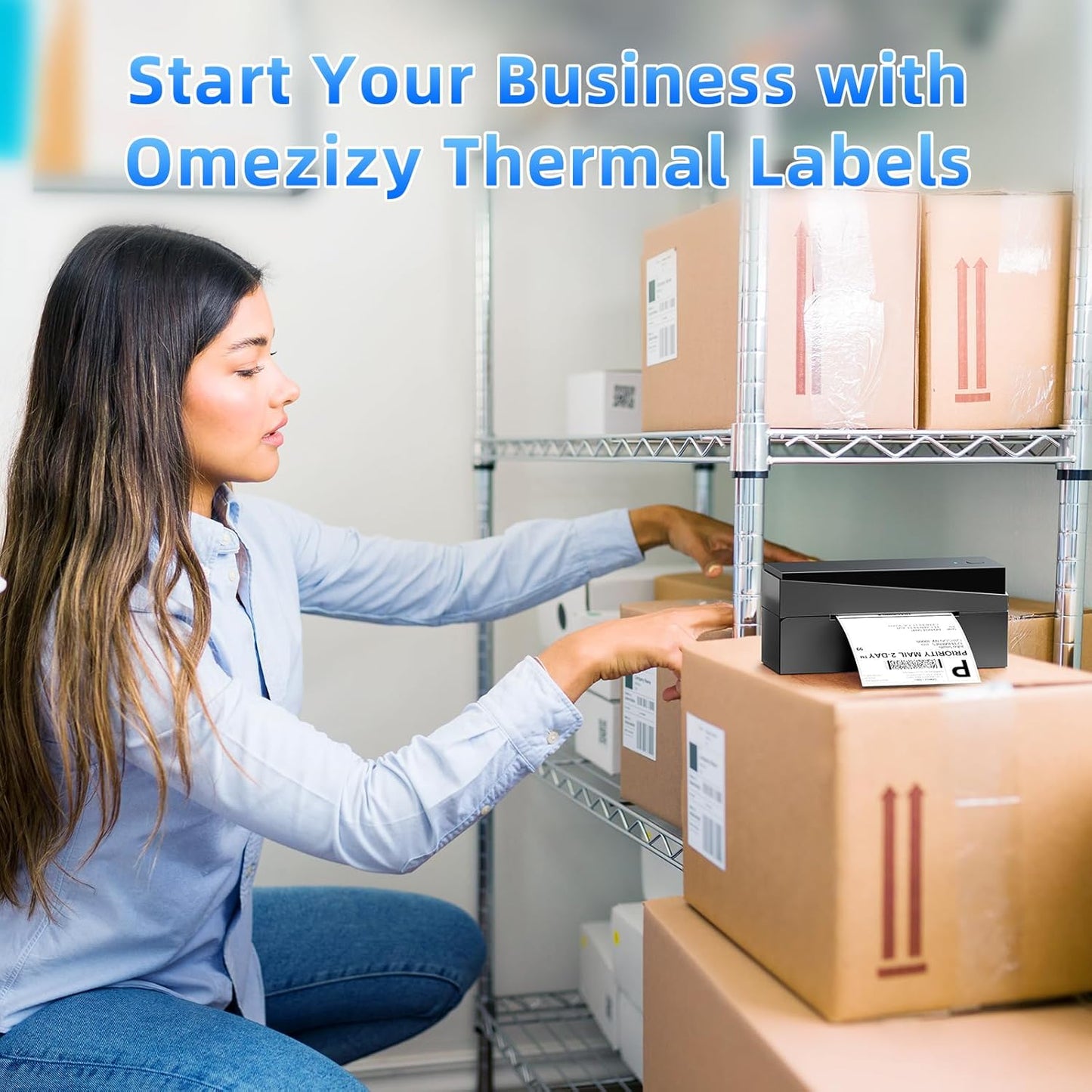 4x6 Thermal Labels, 1 Packs of 500 4x6 Fold Labels - Compatible with JADENS, ASprink, Phomemo, Rollo, Zebra, Omezizy and Other Thermal Printers