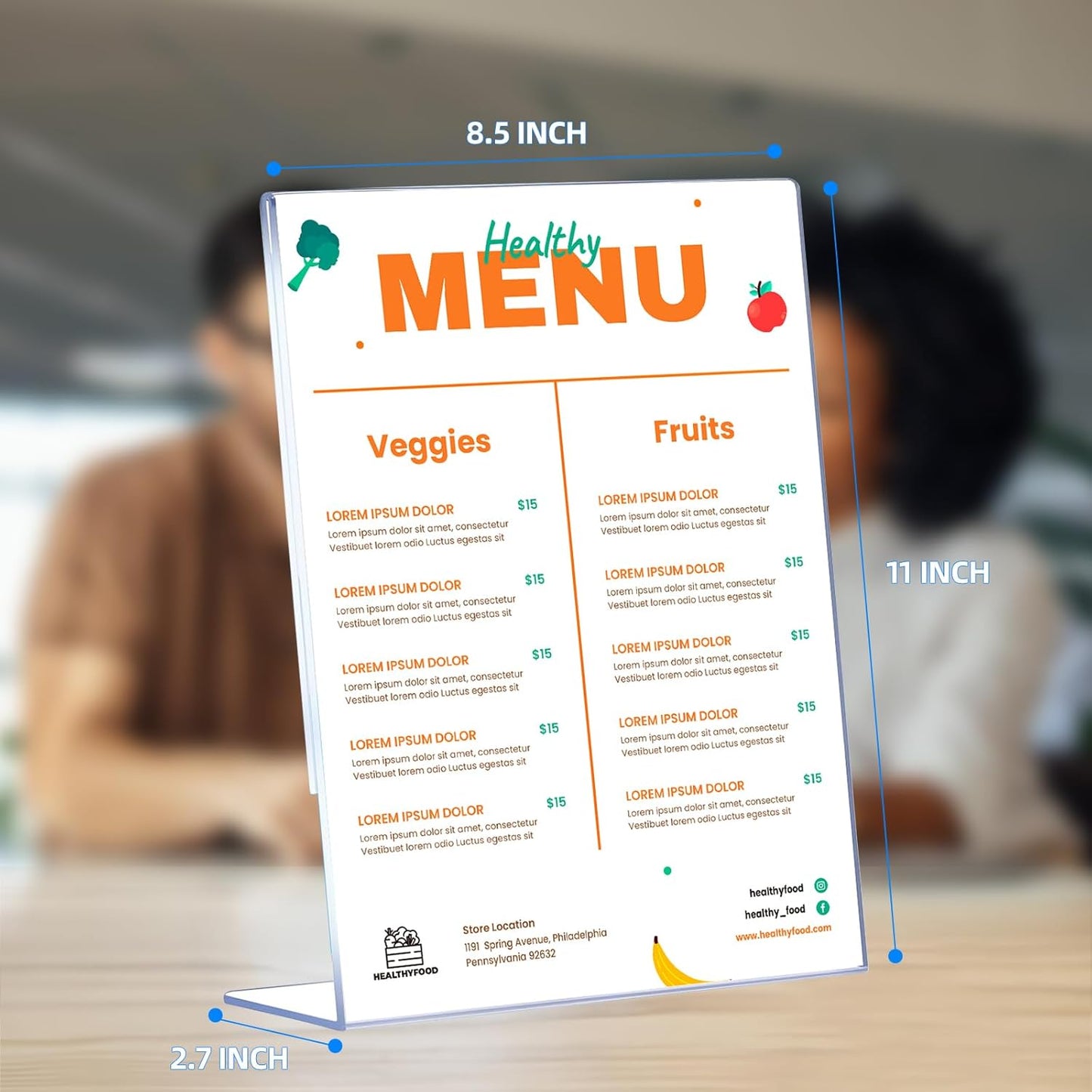 18 Pack Acrylic Sign Holder 8.5 x 11, Clear Plastic Display Stands for Tabletop, L-Shape Acrylic Stands for Flyers, Documents, Office, Restaurants, Vertical Sign Holder 8.5x11 for Desktop