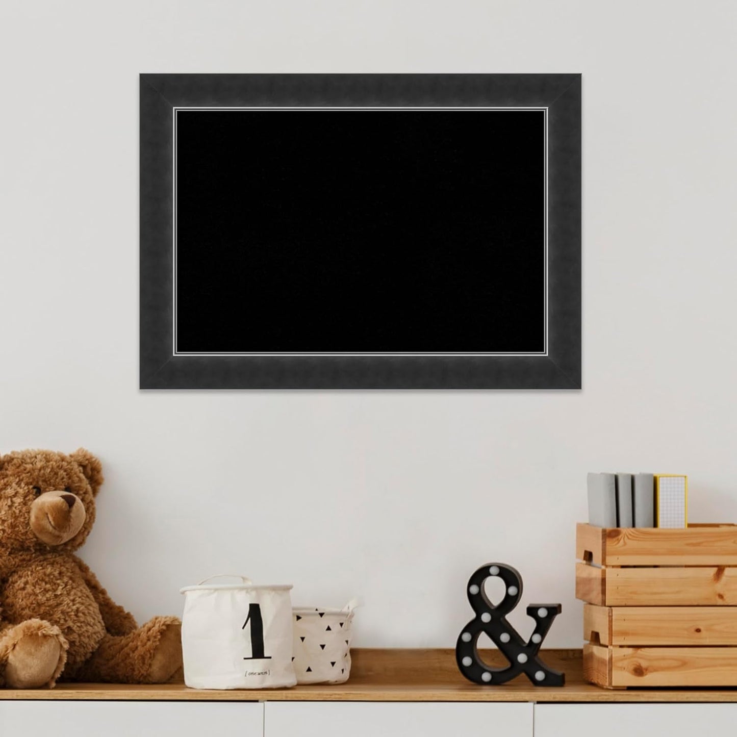Amanti Art Black Cork Board for Wall, 15x21 Vision Board with Black Wood Frame, Small Corkboard Office Decor for Home Organization, Modern Corkboard Pinboard to Display Items for Home Organization in