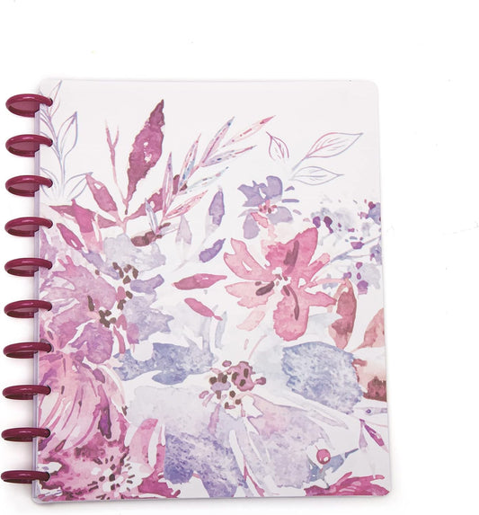 Talia Discbound Notebooks, Planner, Customizable, (Botanical w/90's Pink Discs, Midsize 14244 (7.5in x 9.75in))