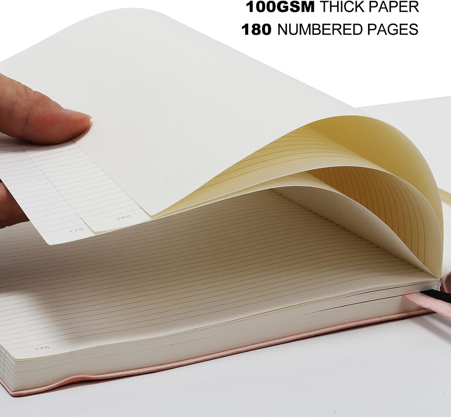 B5 College Ruled Notebooks - 2 Pack B5 Large Journal Notebooks with 376 Numbered Pages,100gsm Thick Lined Paper,Soft PU Leather Cover,7.6 X 10 inch(BROWN)