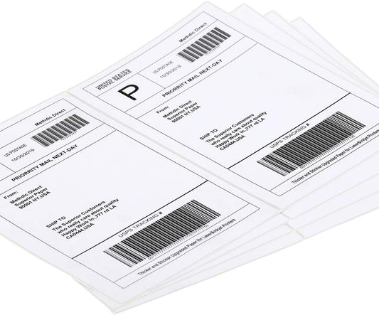 Shipping Labels 2 Per Sheet Round Corner Half Sheet Labels Mailing Labels for Packages Laser & Inkjet Printer Labels, 8126/5126 (2500sheets-5000labels)