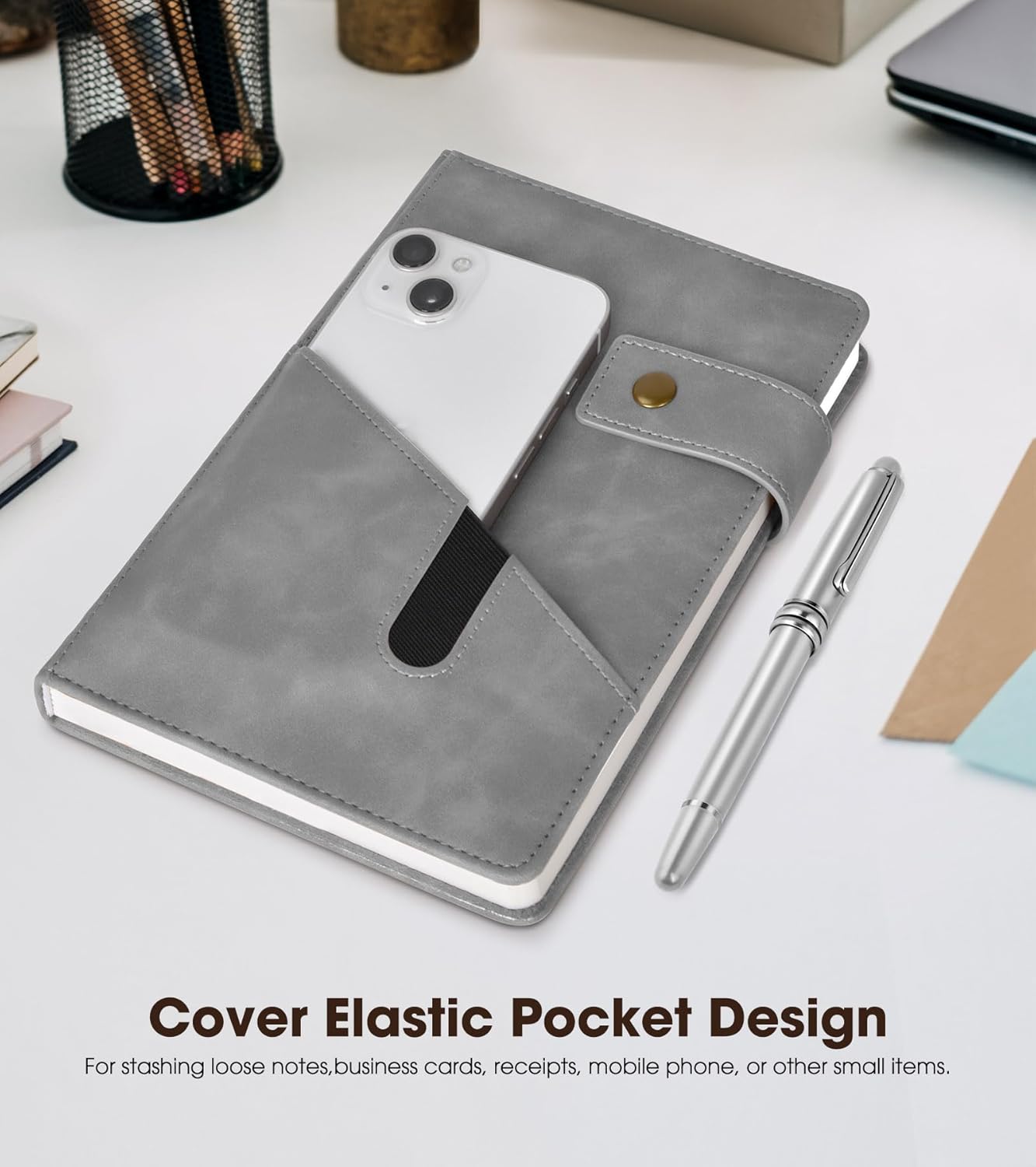 A5 Lined Leather Journal Notebook,Hardcover Journal Set with Pen and Gift Box,100Pages 100gsm Thick Ruled Paper Daily Diary for Men Women School,Travel,Business,Work,Writing 5.9" X 8.4"