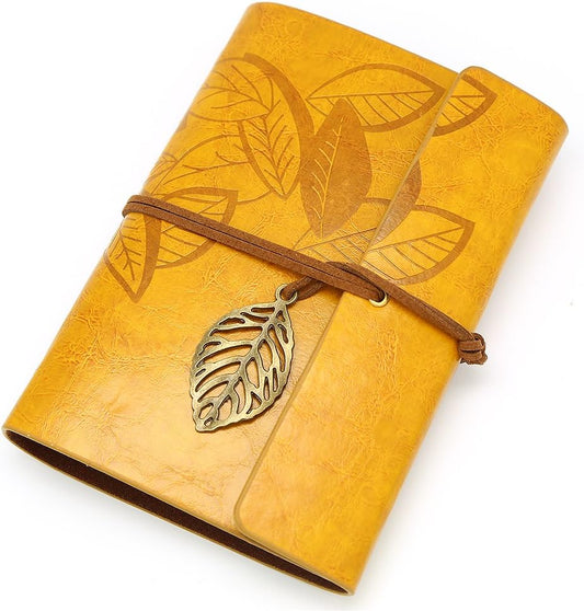 EvZ Vintage Gold Brown PU Leather Cover Loose Leaf Blank Notebook Journal Diary Gift