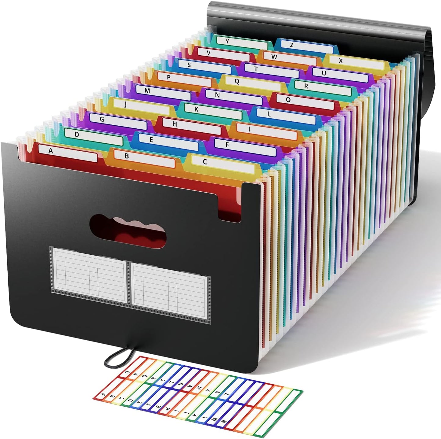 ABC life 26 Pockets Accordion File Organizer/Expanding File Folder A4 Letter Size Expandable Filling Box/Plastic Accordian Document Paper Coupon Bill Receipt Organiser, A-Z Alphabetical Colored Tabs