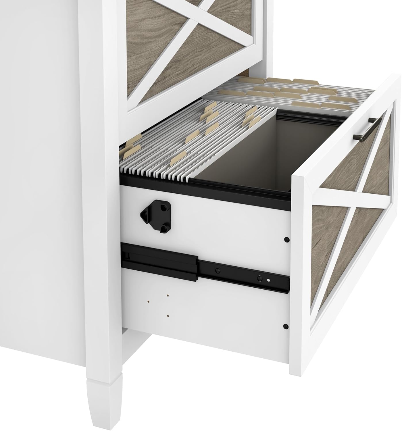 Bush Furniture Key West Lateral File Cabinet, Modern Farmhouse 2 Drawer File Cabinet for Home Office