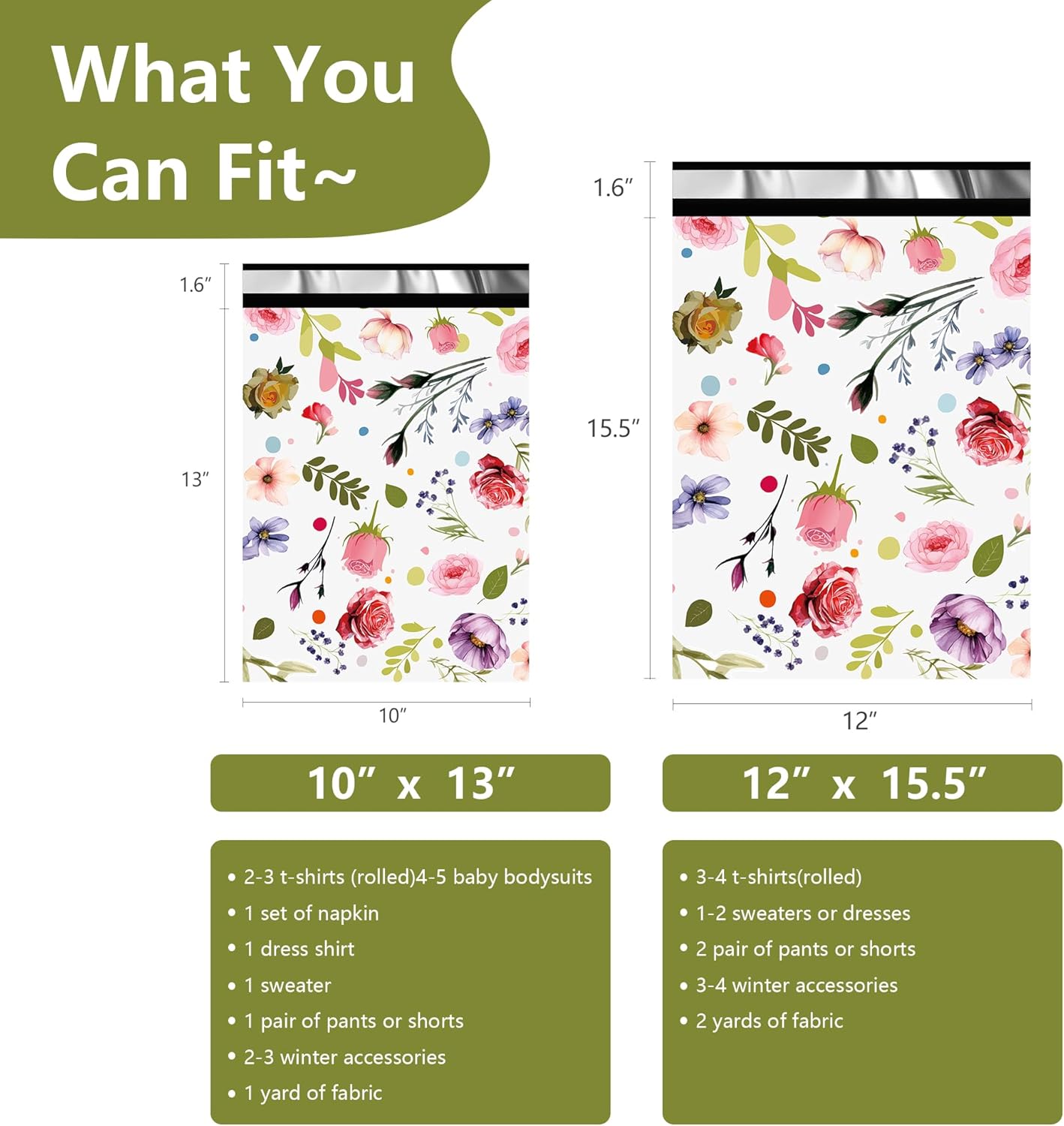 Poly Mailers 12x15.5 Inch 50 Pcs - Bud Printed Shipping Bags, 2.4mil Thickness, Waterproof and Tear Resistant Mailing Envelopes, Self-Sealing Packaging Bags for Small Business