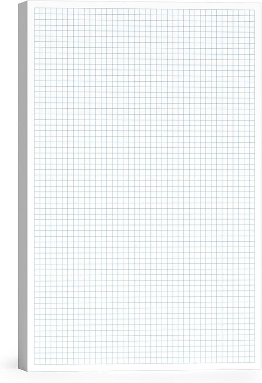 11x17 Large Graph Paper Pad, Top Glue Binding Grid Paper, 50 Sheets 1/4 Inch Graph Papers, 4x4 Quad Ruled Graphing Papers 11x17, Blueprint Quadrille for Drawings, Drafting
