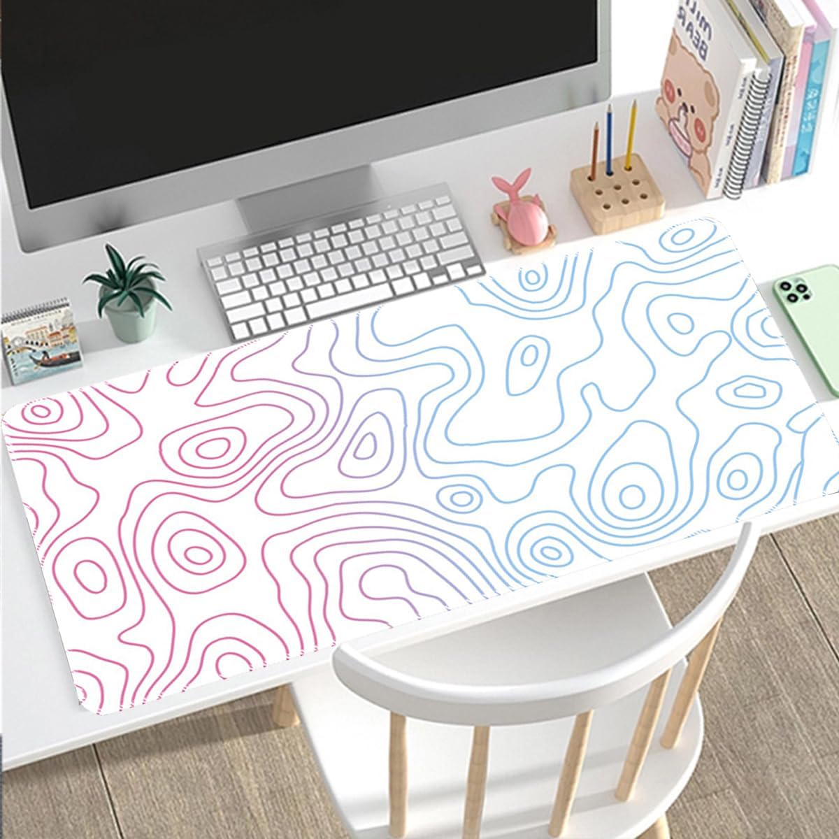 Large Mouse Pad for Desk - Gaming Mouse Pad with Non-Slip Base Stitched Edges, Desk Mat Desk Pad for Keyboard and Mouse