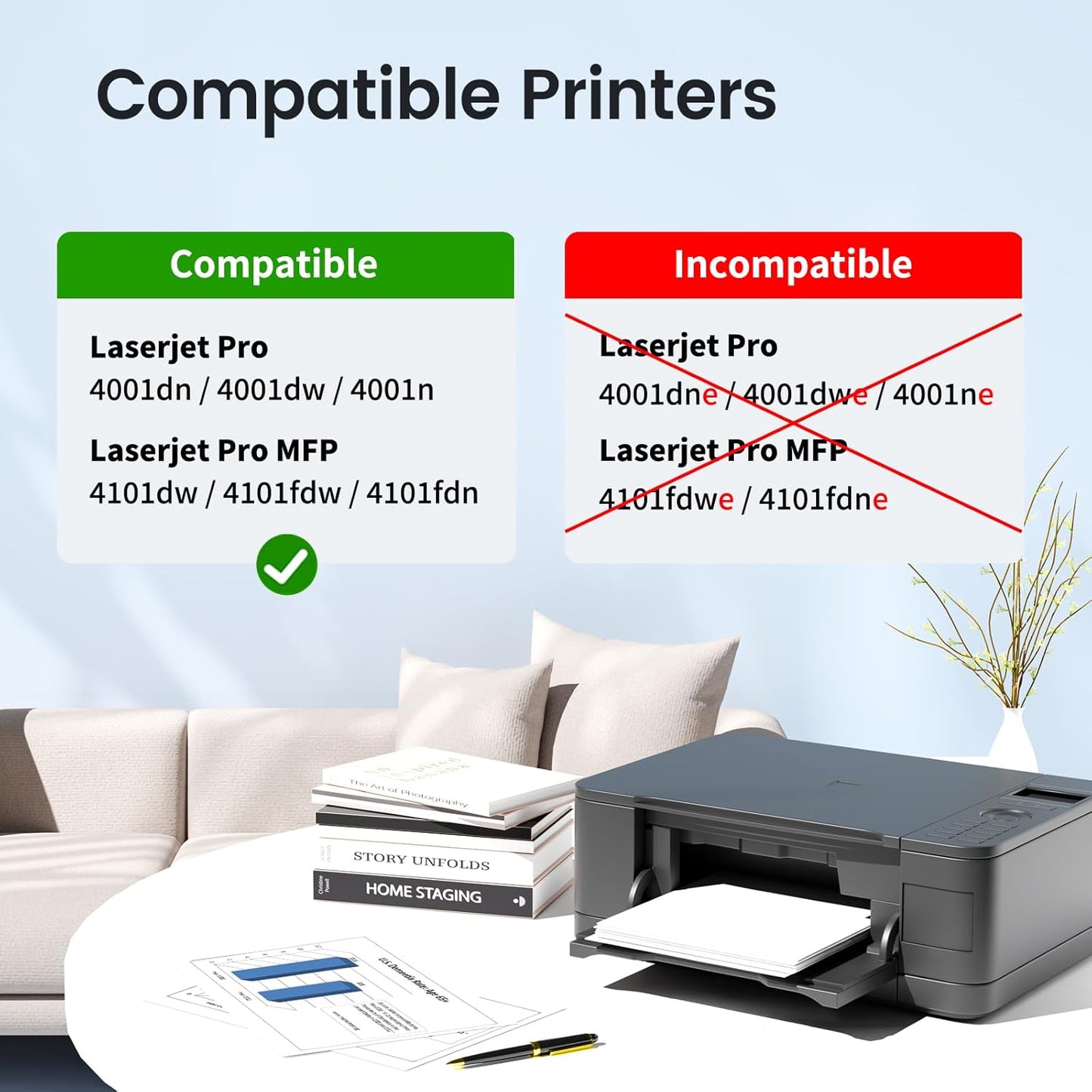 XJI 148A(with Chip) 2 Pack Compatible Toner Cartridges Replacement for HP 148 A X W1480A 148X W1480X Ink, for Laser Jet Pro 4001dn 4001dw 4001n MFP 4101dw 4101fdw 4101fdn Printer Black