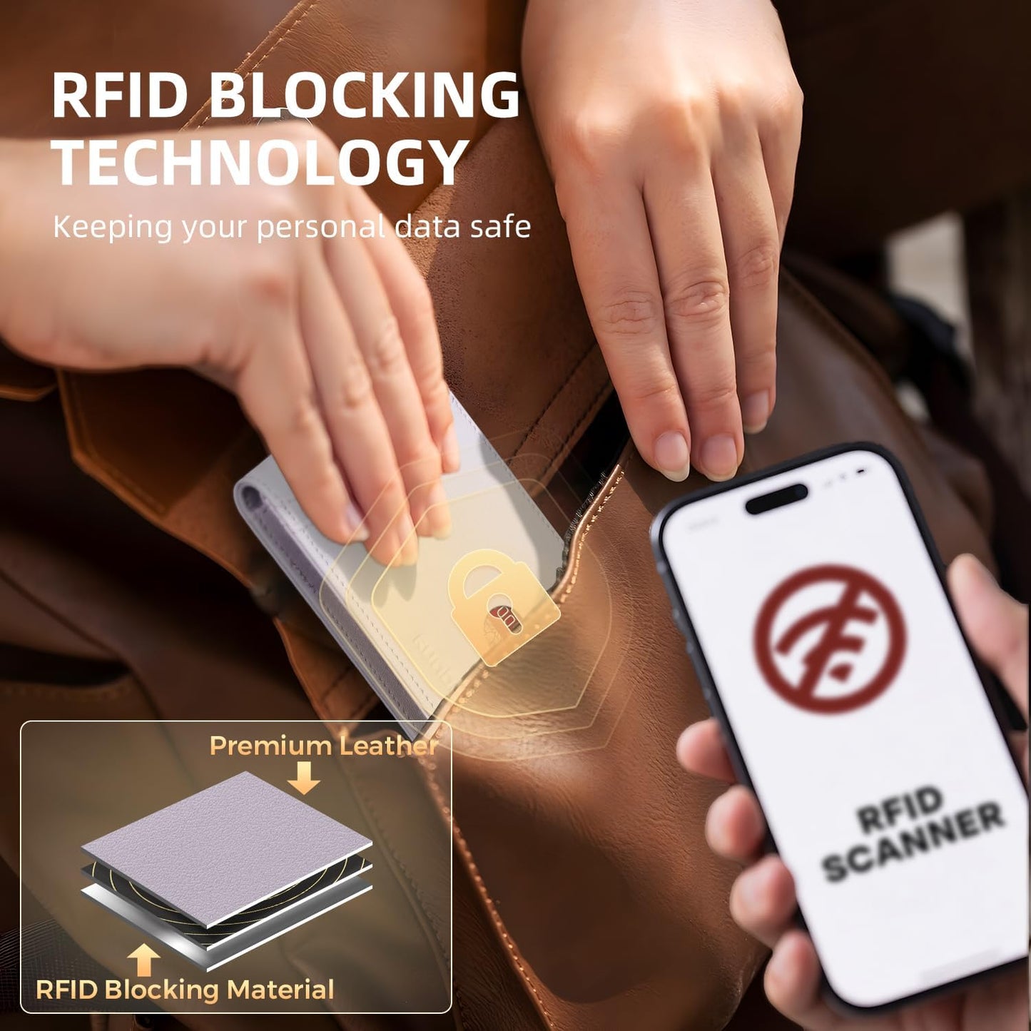 RUNBOX Wallet for Men Slim Rfid Leather 2 ID Window With Gift Box