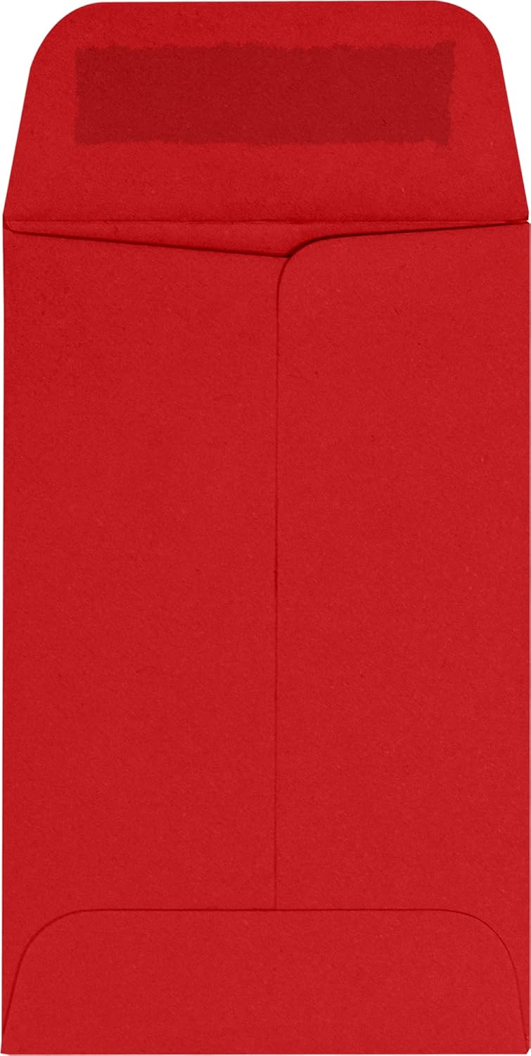 LUXPaper #1 Coin Envelopes | 2 1/4" x 3 1/2" | Ruby Red | 80lb. Text | 50 Qty