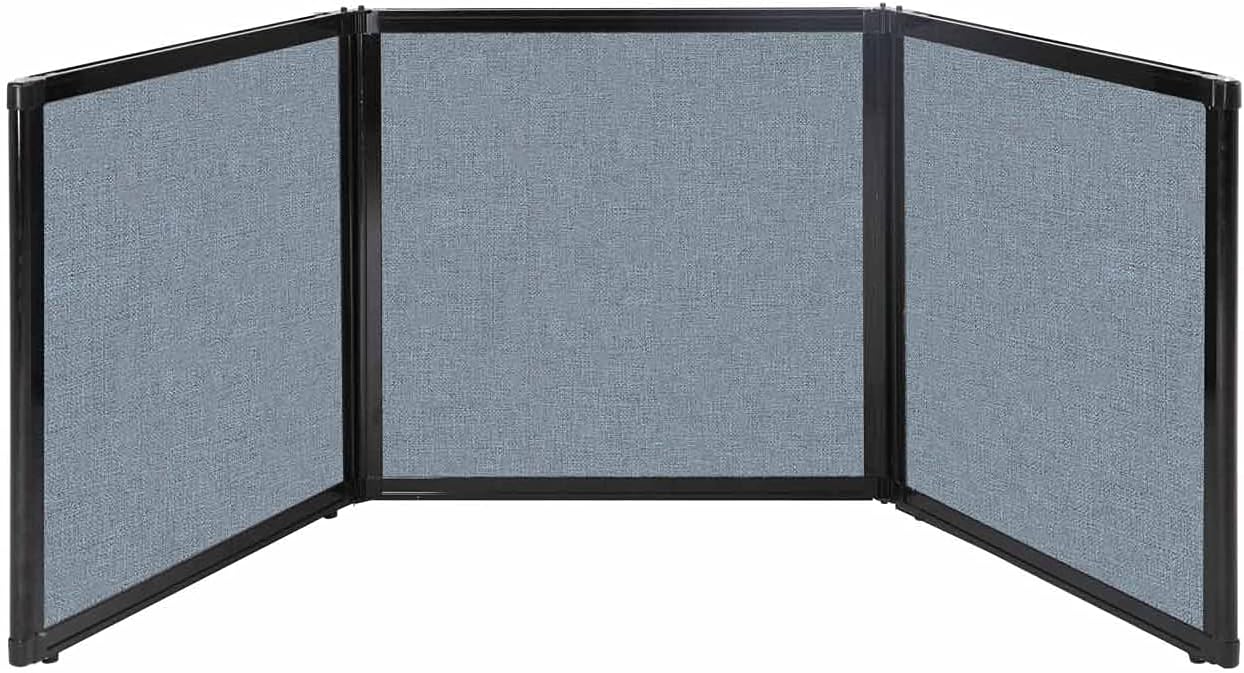 Versare Folding Tabletop Display | 3-Panel Partition | Lightweight Portable Workspace Divider | Powder Blue 78" x 24"