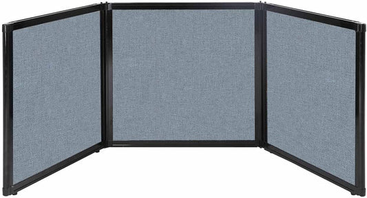 Versare Folding Tabletop Display | 3-Panel Partition | Lightweight Portable Workspace Divider | Powder Blue 78" x 24"