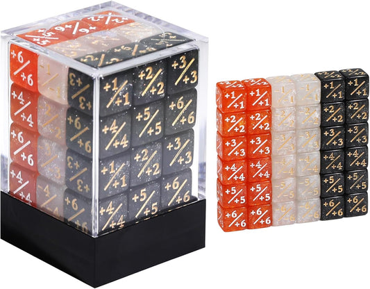 36PCS 12mm MTG Life Counters Dice Set for Magic The gatering, MTG Plus 1 Tokens 6 Sided Mini Dice Set with Box, Compatible with TCG CCG Magic Card Gaming Accessories