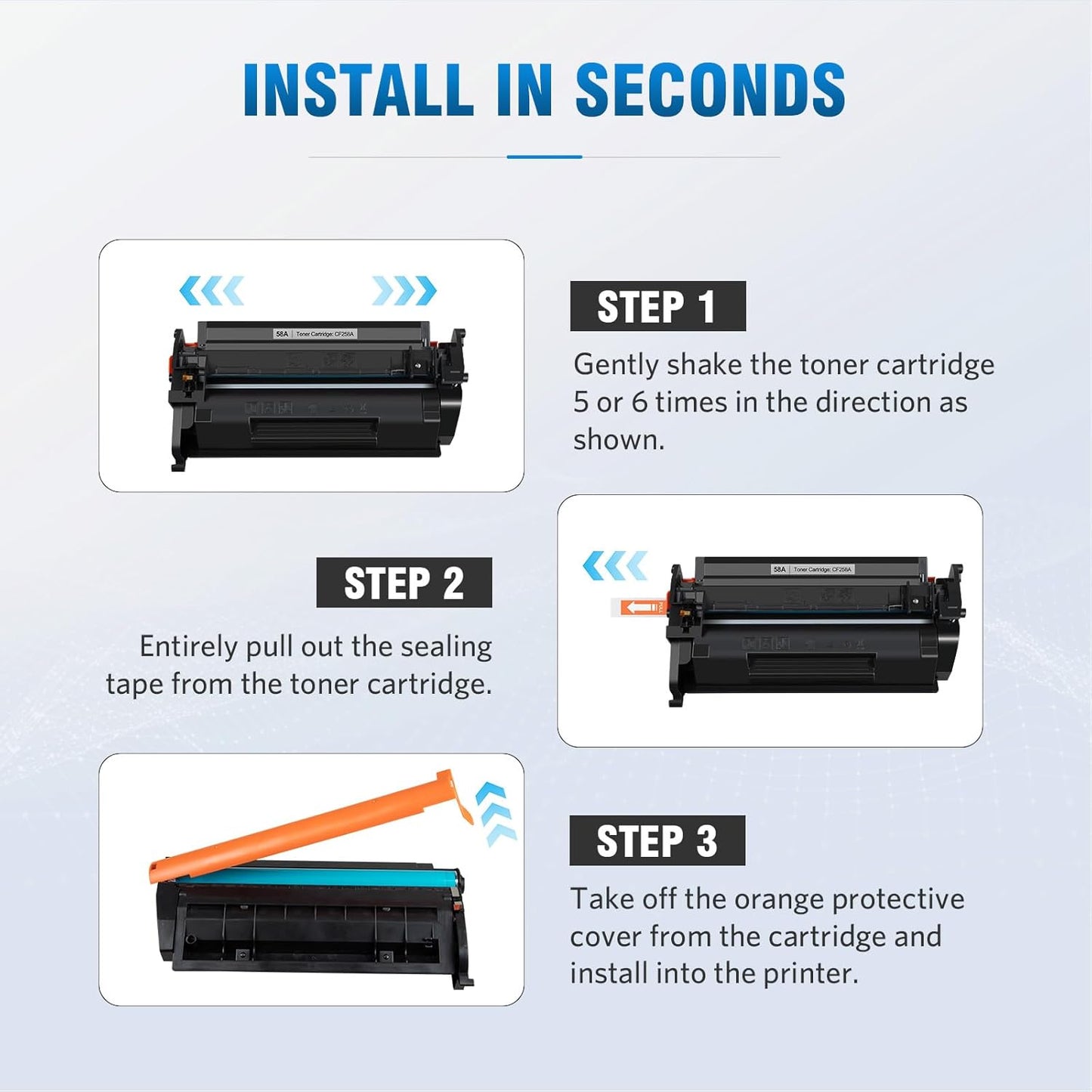 58A CF258A Toner Cartridge (with chip) Compatible Replacement for HP 58A CF258A 58X CF258X Laserjet MFP M428fdw M428dw M428fdn Pro M404n M404dn M404dw M404 M428 Toner Laser Jet Printer (Black 1-Pack)