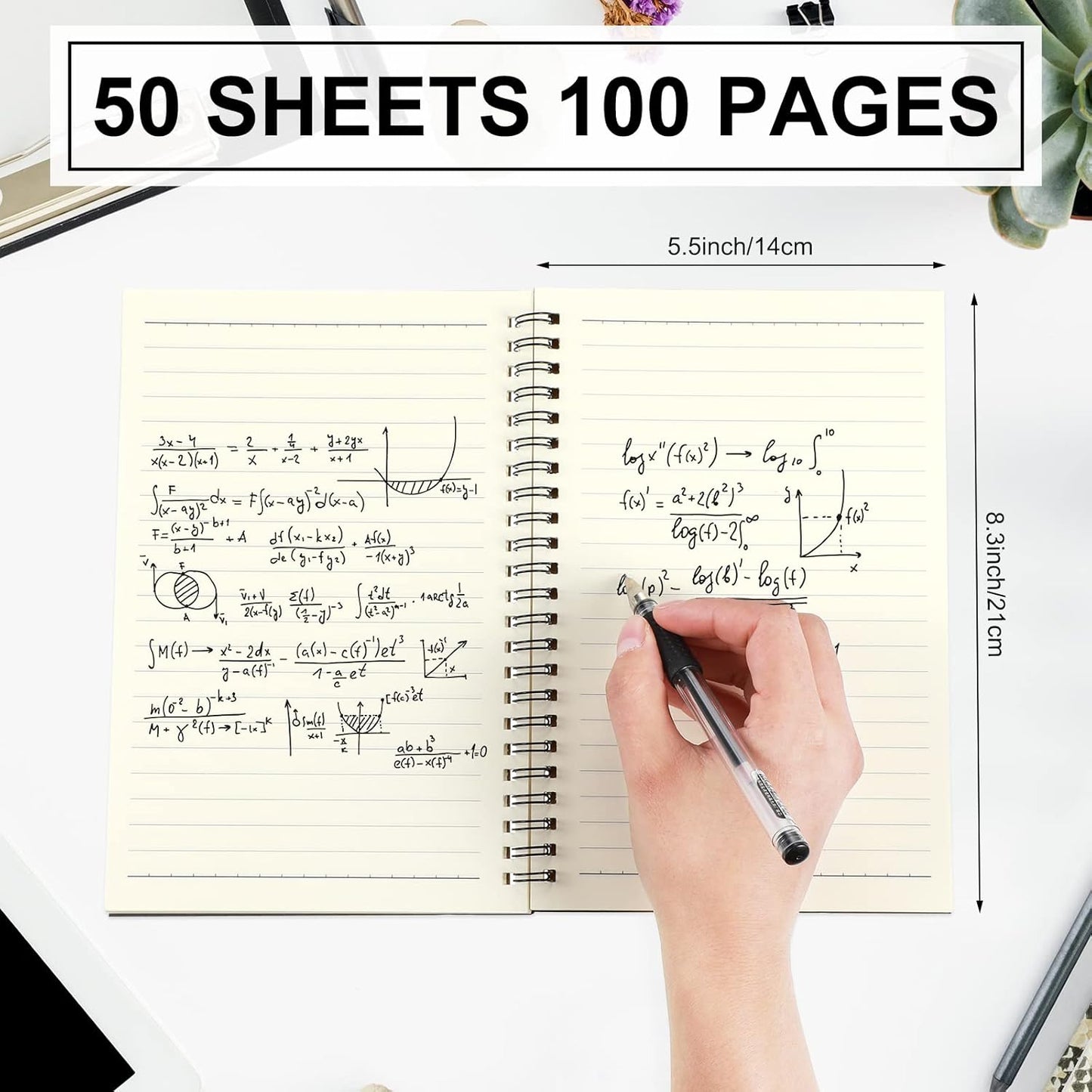 Yahenda Spiral Notebook Bulk A5 Journal Lined 8.3'' x 5.5'' Writing Composition Paper Small Notepad Subject Notebook for Students Office Business Back to School Supplies(Black,54 Pcs)