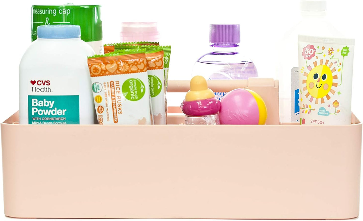 Portable Caddy Organizer - Stackable Plastic Caddy with Handle | Desk, Makeup, Dorm Caddy, Classroom Art Organizers (Made In Usa) (Mint/Pink/Royal Purple/Lavender)