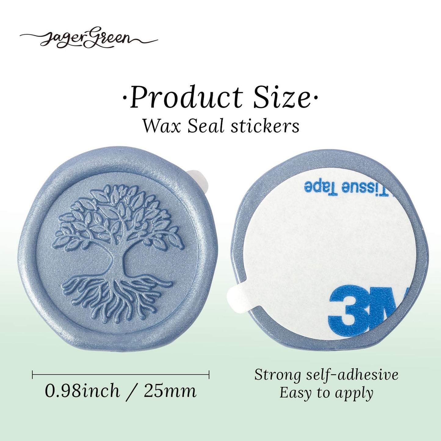Wax Seal Stickers with Various Seals Patterns, Blue Adhesive Sealing Wax Sticker Set for Wedding Invitations Customize, Envelopes Sealer, Christmas Gift (Life Tree, 60 Pcs)