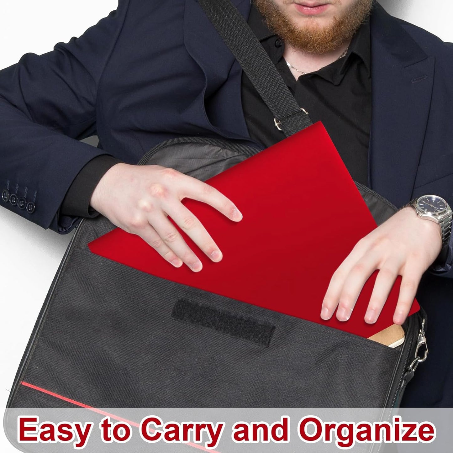 6-Pack Plastic Folders with Pockets,2-Pocket Poly Folders Holds 8-1/2" x 11" Paper for School/Office/Home, Red