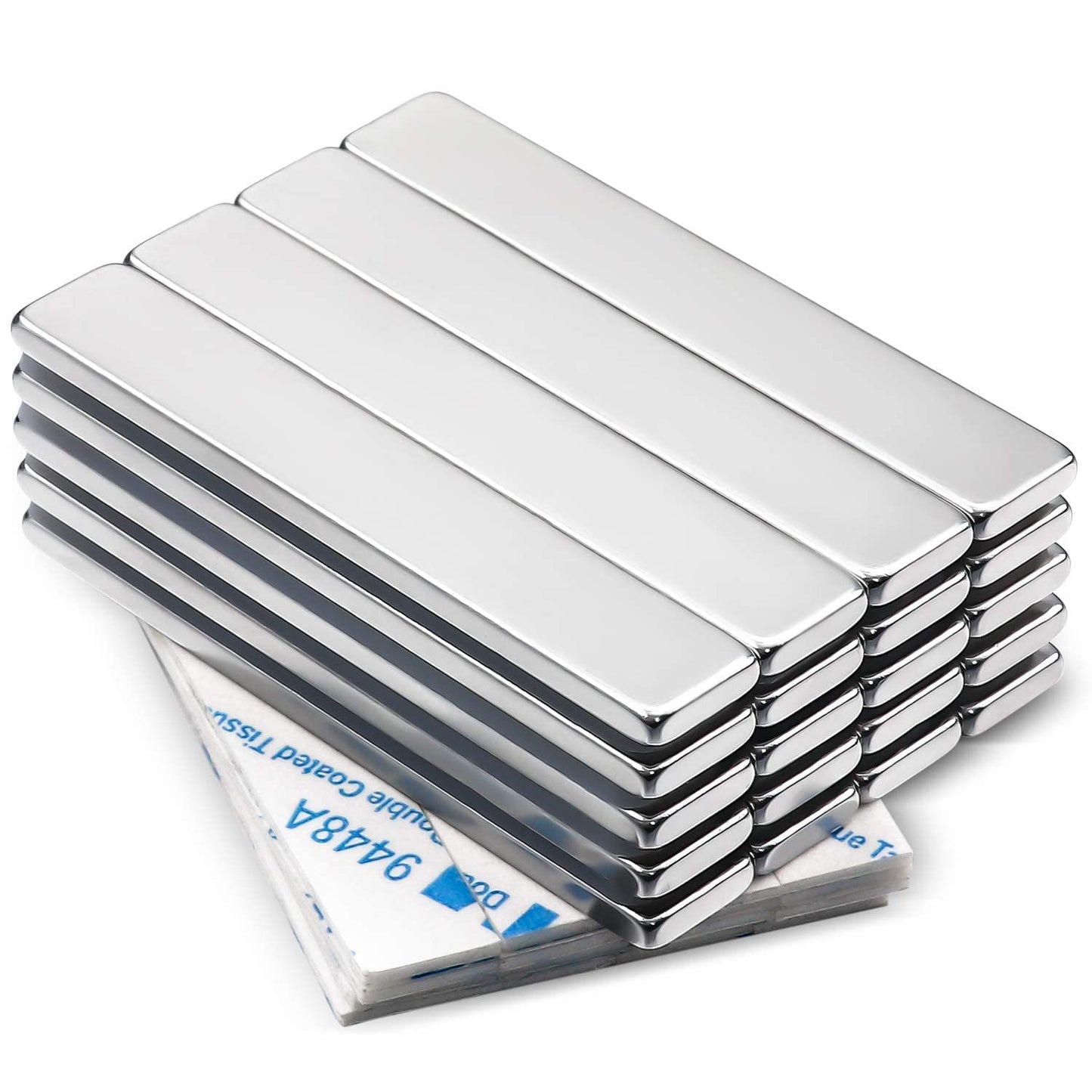 LOVIMAG 20 Pack Strong Neodymium Bar Magnets, Rare Earth Metal Neodymium Magnet for Fridge, Scientific, Shower Door, Office Etc-60 x 10 x 3 mm