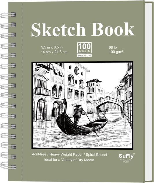 Sketch Book for Kids, Small Sketchbook, Sketch Book 5.5 X 8.5, Pack of 1 (68lb/100gsm), 100 Sheets Artist Sketch Pad, Acid Free Drawing Paper, Art Paper for Drawing and Painting & Adults.