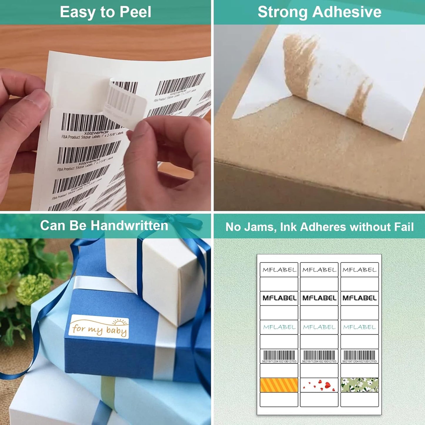 MFLABEL 1" x 2-5/8" Address Labels for Laser & Inkjet Printers 15,000 White Shipping Stickers(500Sheets,30/Sheet)+48 Free Fragile Stickers | Easy Peel,Mailing Labels for Packages, Shipping