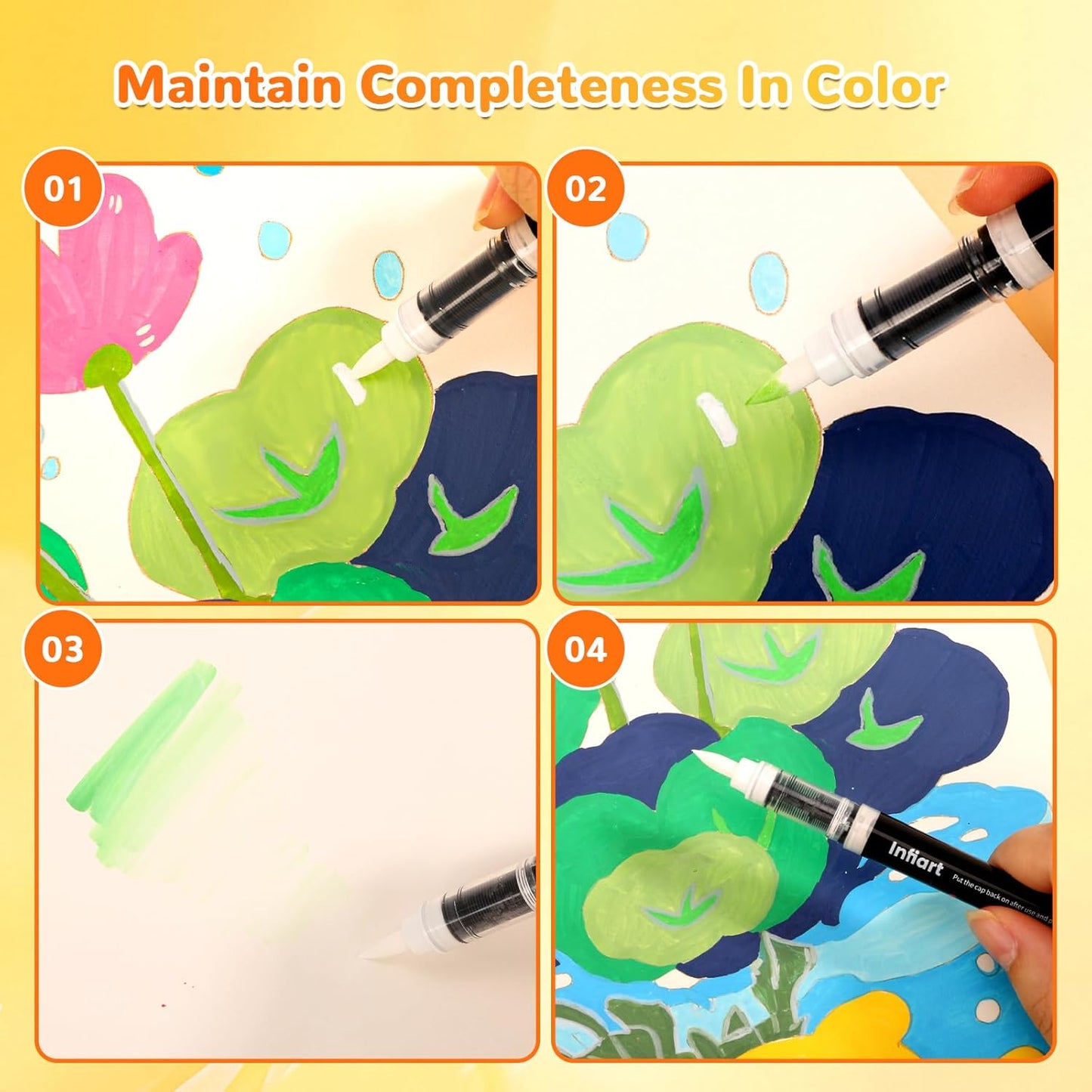 Automatic Ink Control Acrylic Paint Markers Brush Tip 80 Colors Acrylic Paint Pens Water-Based Acrylic Markers Set for Stone, Wood, Rock Painting, Canvas, Glass, DIY & Art Supplies