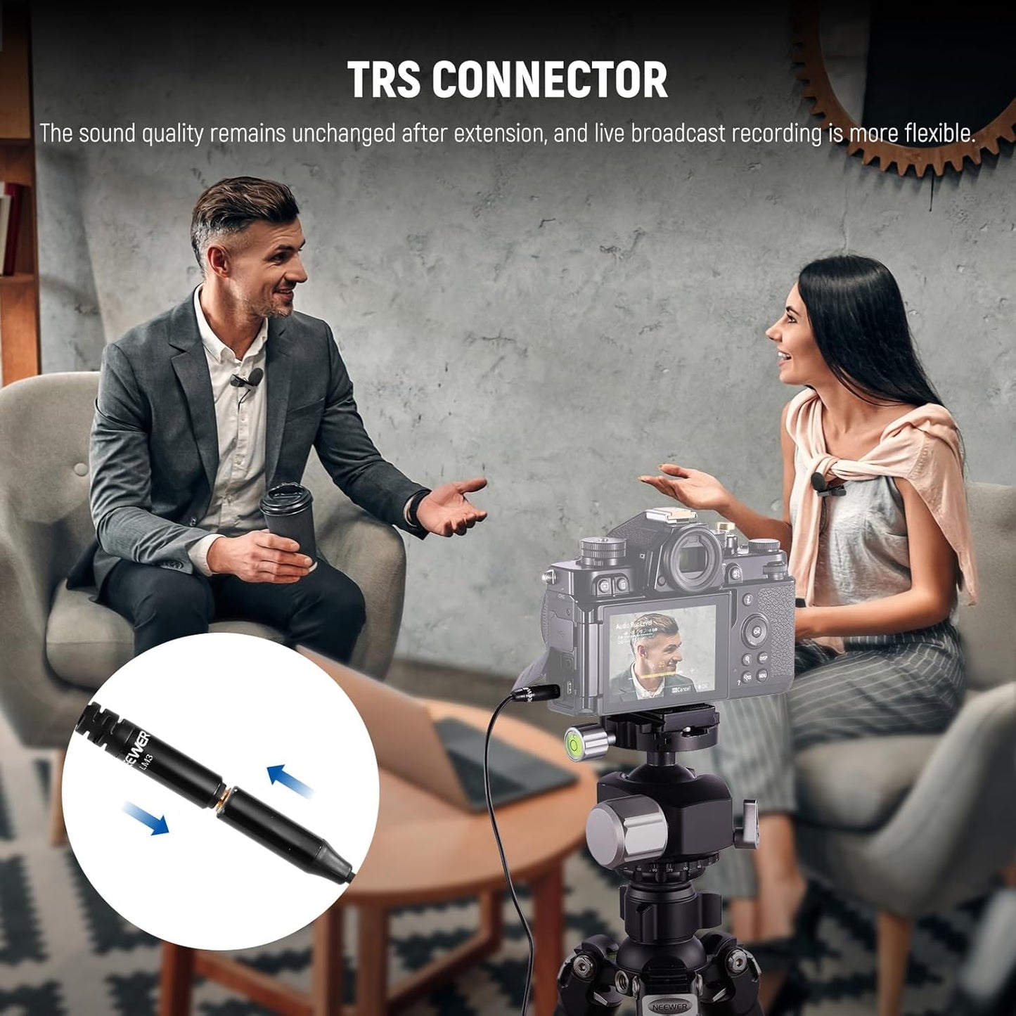 NEEWER 2m Wired Dual Lavalier Microphones with 4m Extension Cable, Mini Clip On Omnidirectional Condenser Lapel Lav Mic 3.5mm TRS for DSLR Mirrorless Camera Camcorder Interview Vlog, LM3