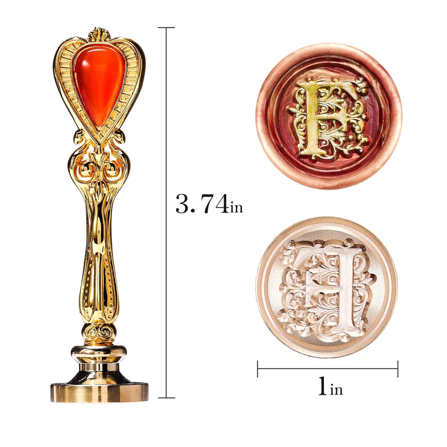 Lucky Goddness Gold Letter F Sealing Wax Stamp, Alphabet Wax Seal Stamp