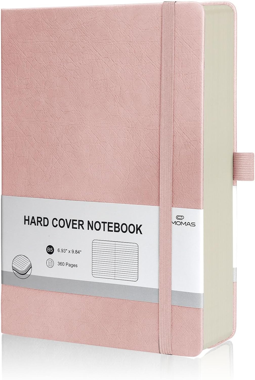 Lined Journal Notebook, 360 Numbered Pages(With page number), Thick Journal for Writing B5 College Ruled Notebook, 100gsm Lined Paper, Leather Hardcover, 9.8'' X 6.9''-Pink
