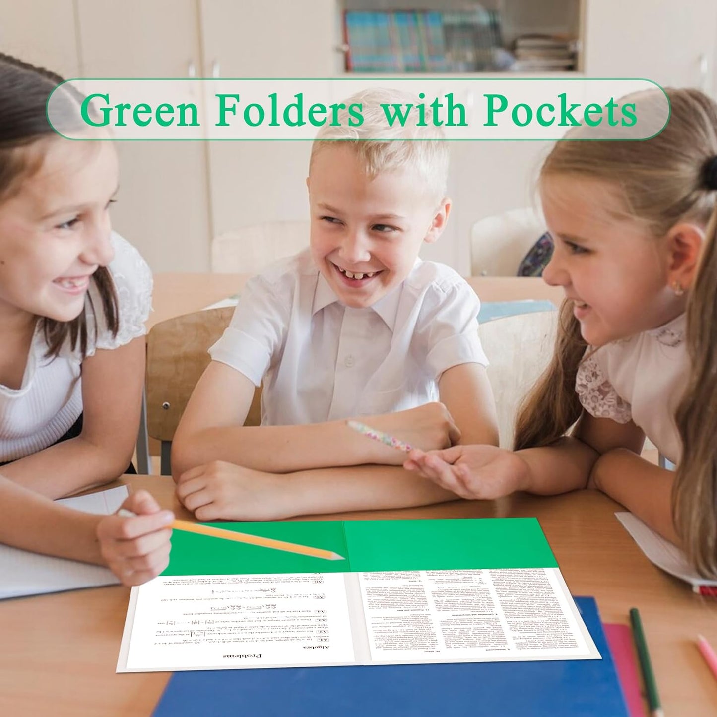 Zzrywuty 25 Packs Paper Folders with Pockets for Students,Businessmen and Office Workers,Letter Size,Two Pocket Folders with Card Slot for Office,Business,School Supplies (Green)