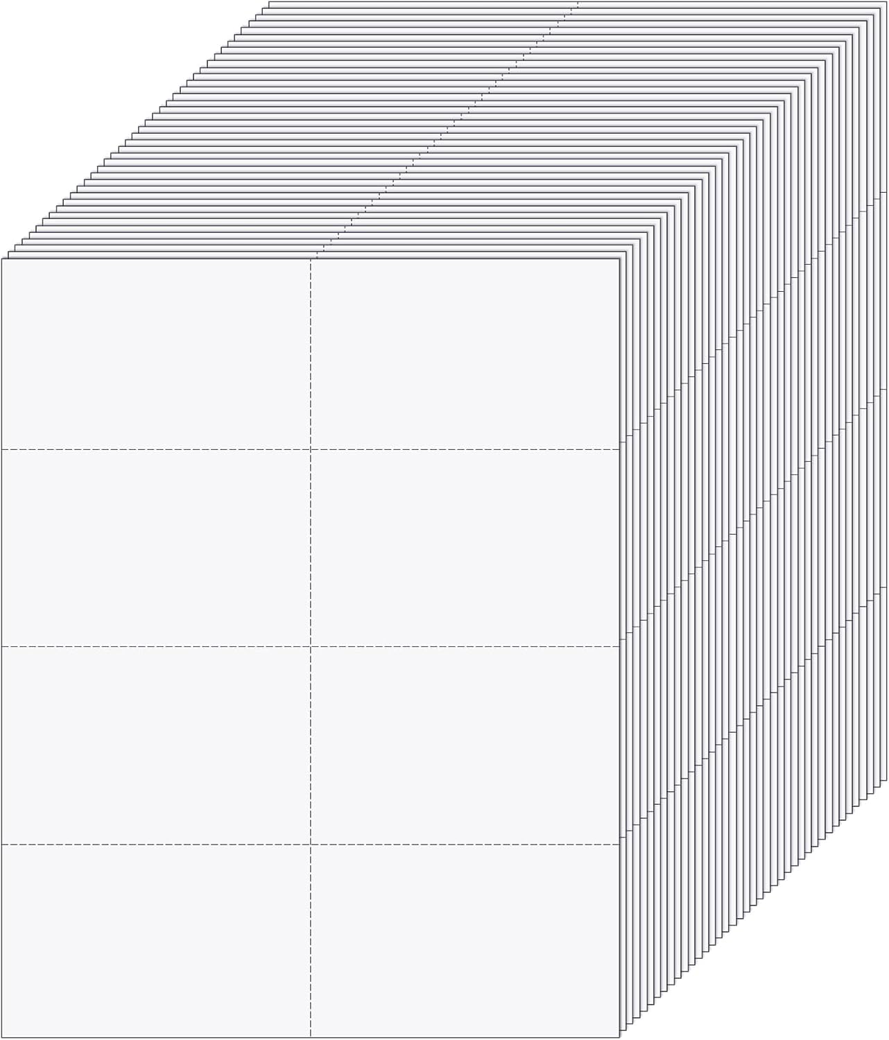 Lincia 200 Sheets 8-1/2" x 11" Blank Perforated Business Cards 8 up Per Page Thickness of 203 Gsm Compatible with Laser Ink Jet Printer White Perforated Paper Cardstock (1600 Cards - 100# Tag)