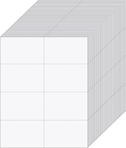 Lincia 200 Sheets 8-1/2" x 11" Blank Perforated Business Cards 8 up Per Page Thickness of 203 Gsm Compatible with Laser Ink Jet Printer White Perforated Paper Cardstock (1600 Cards - 100# Tag)