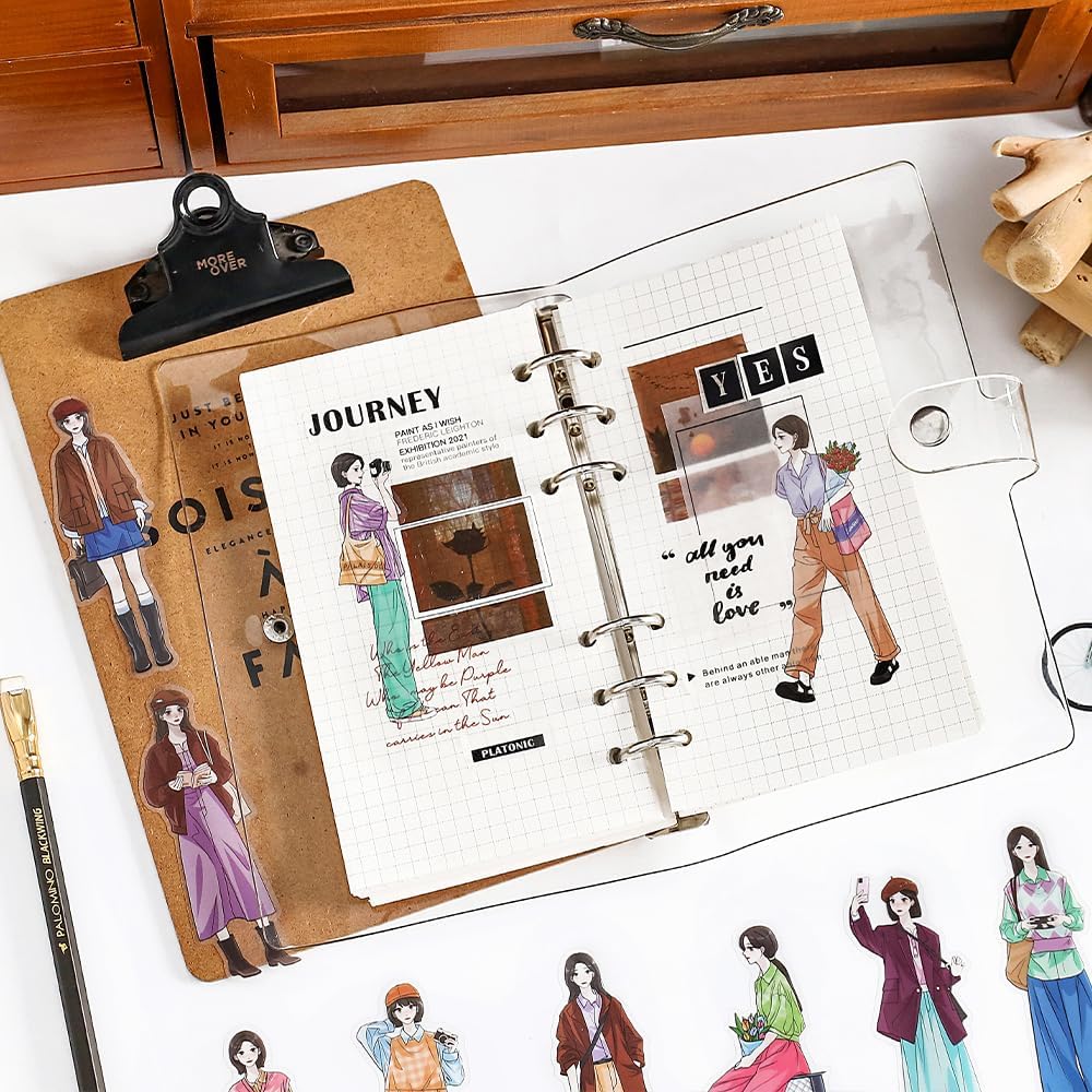 Alideco 120pcs Scrapbook Stickers Character Handbook Scrapbooking Junk Journal Crafts Embelishment Decoration Diary Stickers (aiyulixiangshenghuo)