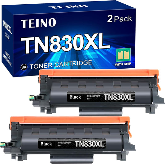TEINO Compatible TN830XL Toner Cartridge Replacement for Brother TN830XL TN830 XL TN 830 Toner for HL-L2460DW DCP-L2640DW HL-L2420DW HL-L2405W MFC-L2820DW HL-L2480DW HL-L2400D Printer (Black,2 Pack)