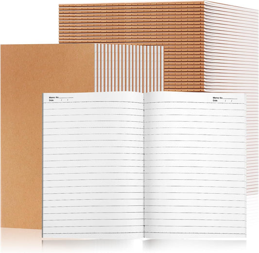 30 Pack Lined Kraft Notebooks Bulk, A5 Blank Paper Journal Notebooks for Office Work, 8.3x5.5inch Kraft Composition Notebook for School Student, 60 Pages