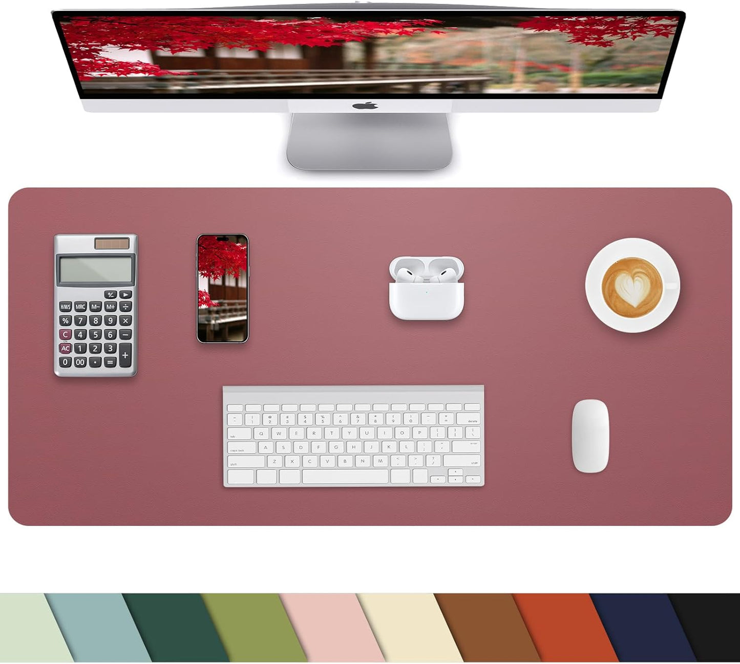 Small Desk Mat,Leather Desk Pad Protector,Desk Mouse pad,Office Desk mat,Laptop Mat for Desk, Non-Slip PU Leather Desk Blotter,Waterproof Desk Writing Pad for Office/Home(31.5"x15.7",Light Purple)