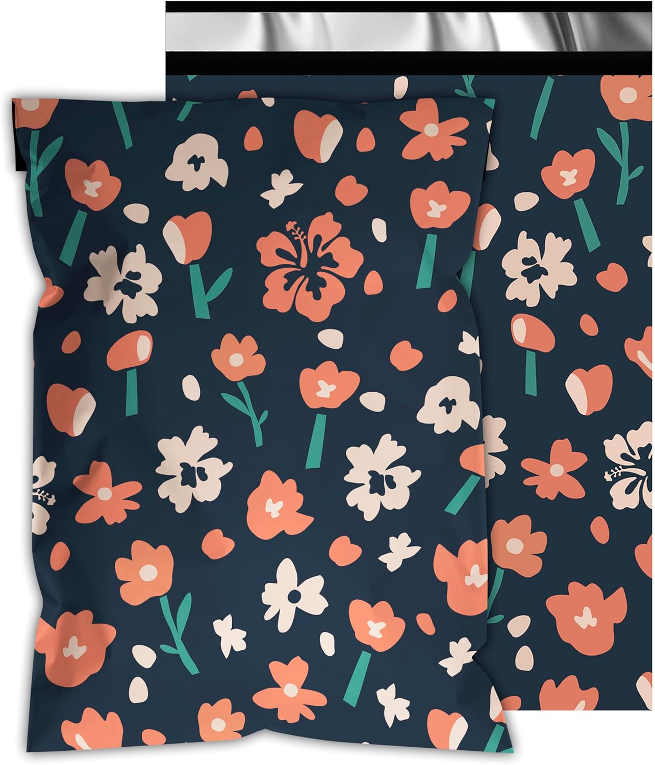 Poly Mailers 10x13 Inch 100 Pcs - Tulip printed Shipping Bags, 2.4mil Thickness, Waterproof and Tear Resistant Mailing Envelopes, Self-Sealing Packaging Bags for Small Business