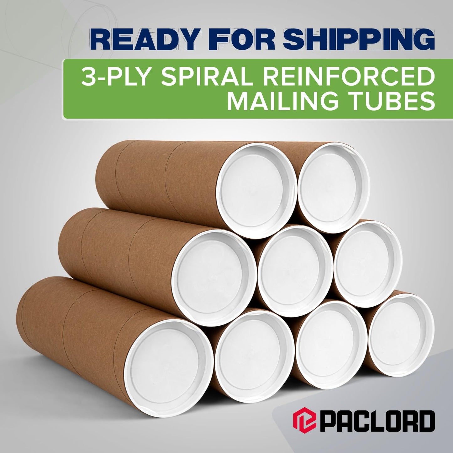 3" x 12" Reinforced Kraft Paper Mailing Tubes, Pack of 4 Tubes with 2 Caps Each – USPS Approved Poster Tube – Made in USA Cardboard Tube for Shipping and Storing Posters, Prints, Artwork, or Documents