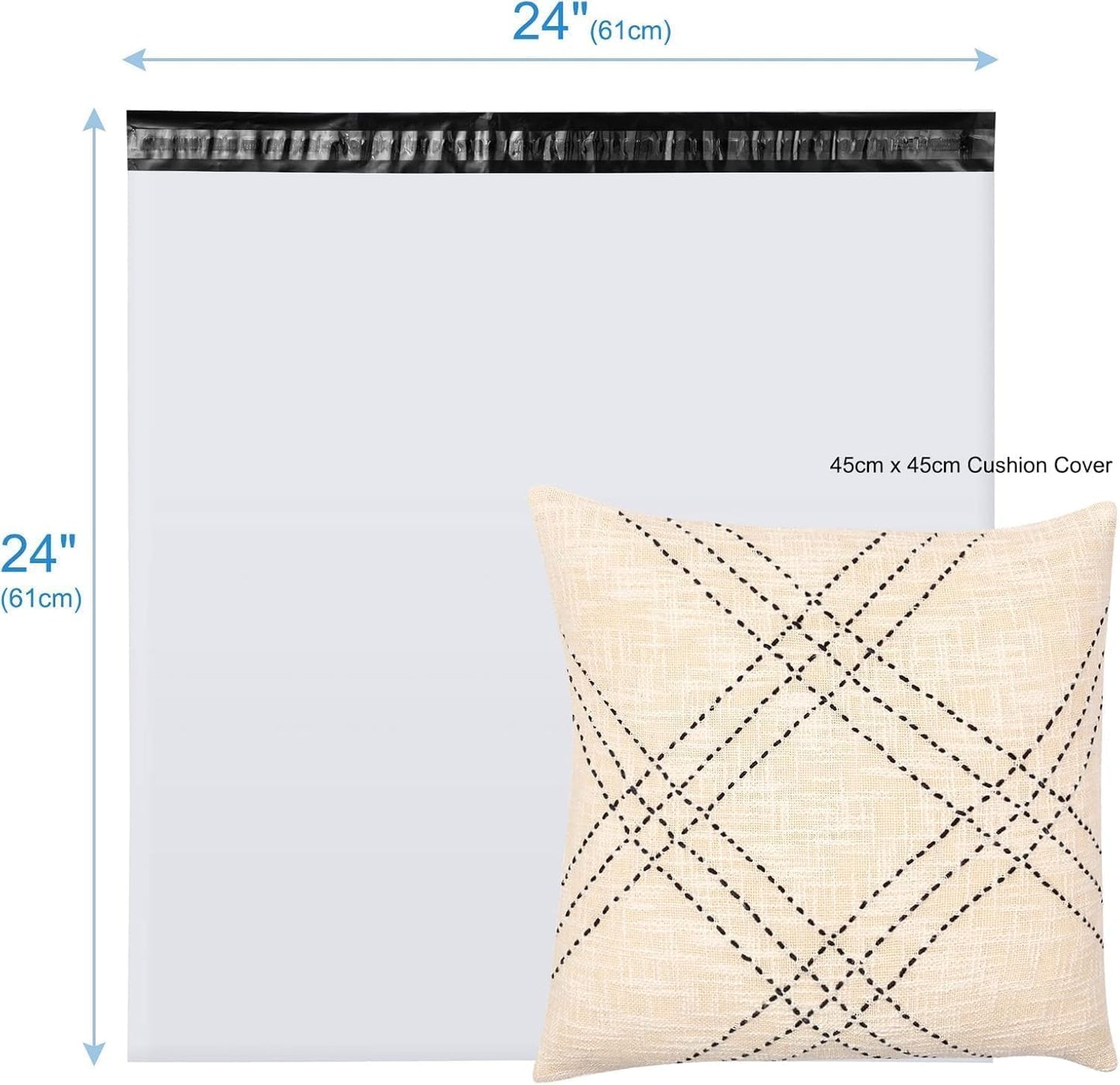 Metronic Poly Mailers 24x24 1200 PC White, Large Shipping Bags for Clothing Packaging Bags Strong Self Seal Adhesive Shipping Envelopes for Small Business Tear-resistant Mailing Bags Mailing Envelopes