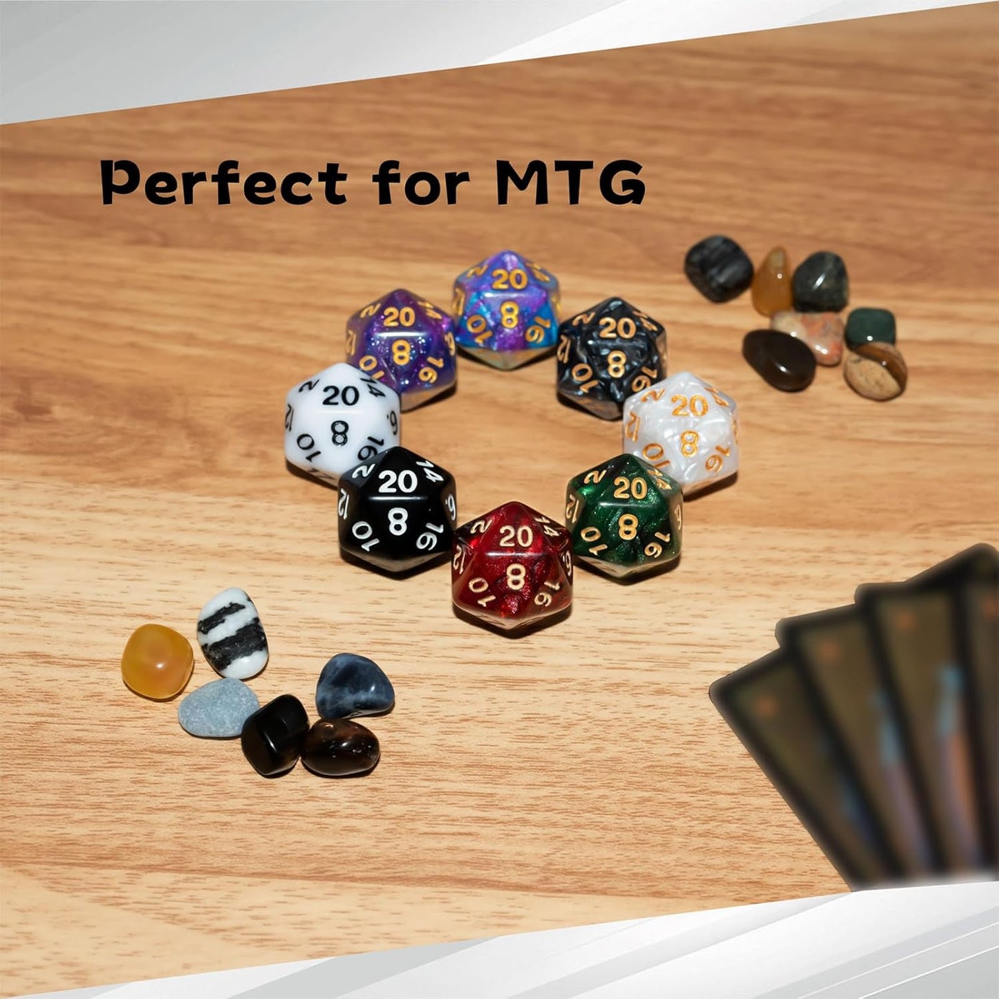56 Pieces MTG Counter Dice Set in 8 Colors, 48 Pieces Life Counters Tokens Dice Set and 8 Pieces D20 for MTG, TCG, Cards Gaming Accessories