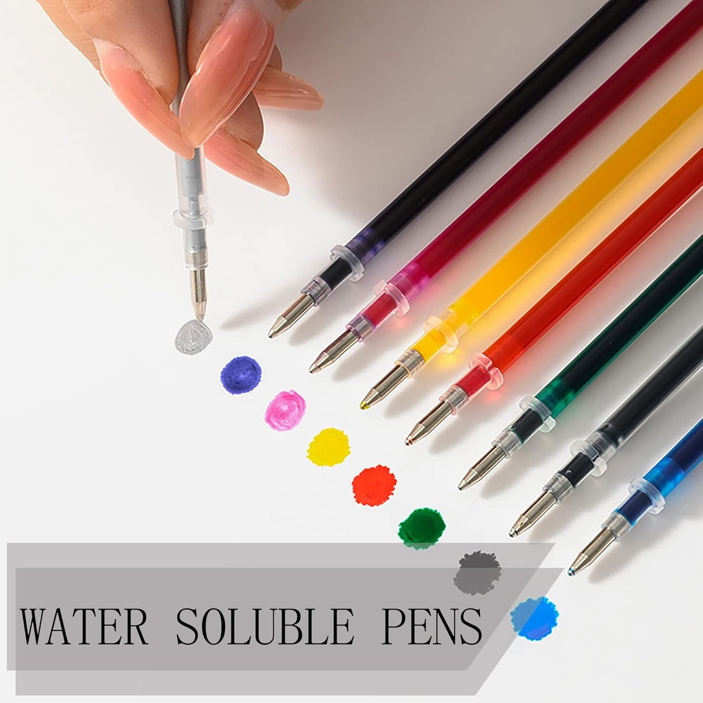 Sewing Fabric Markers Kit with Storage Box, 6Pcs Tailors Chalk Pencil / 2Pcs Heat Erasable Pen & 5 Refills / 2Pcs Water Soluble Pen & 5 Refills