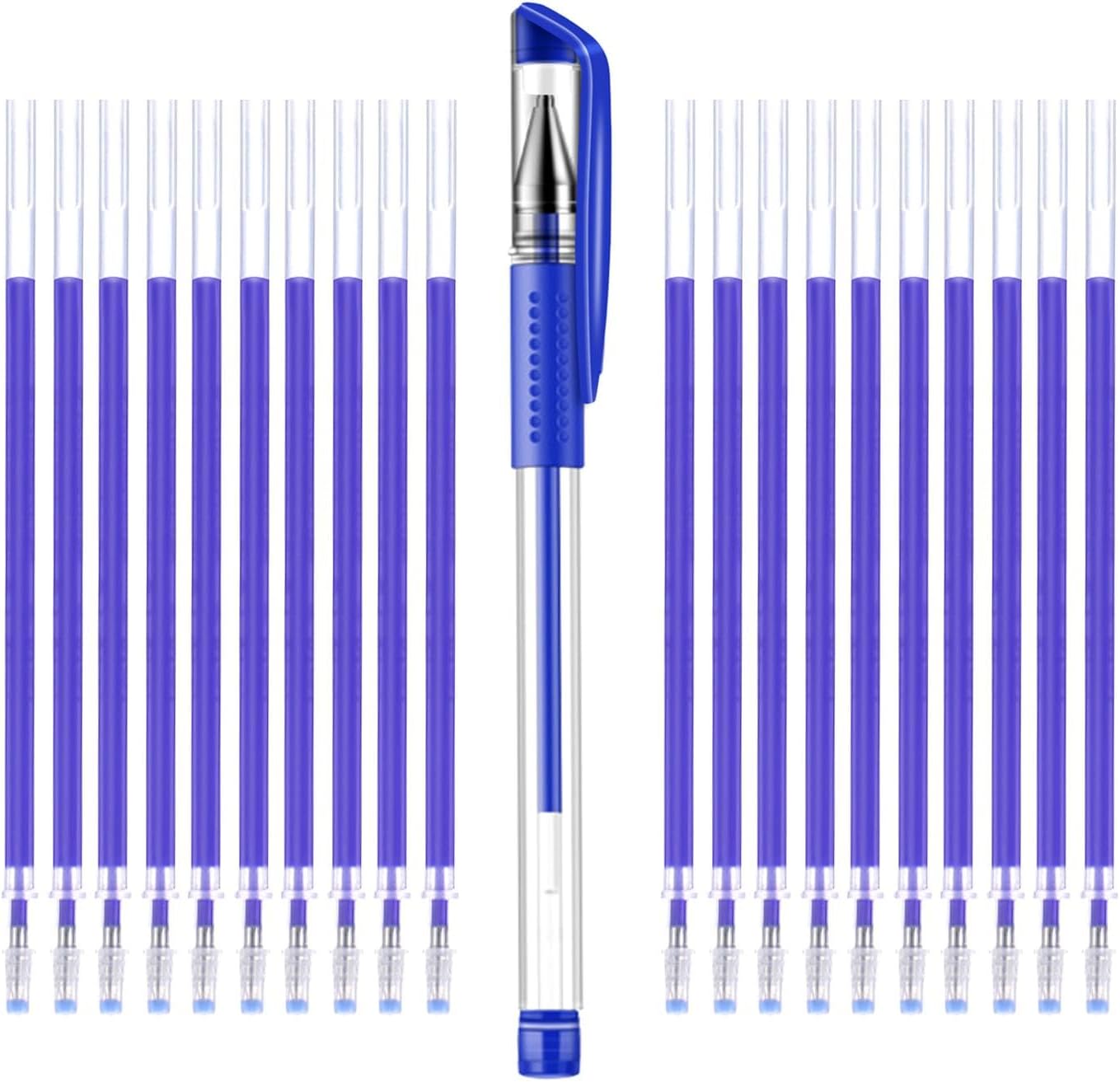 iNee Heat Erasable Fabric Pen with 20 Refills for Tailors Sewing, Quilting adn Crafts, Dressmaking Disappearing Ink, Blue