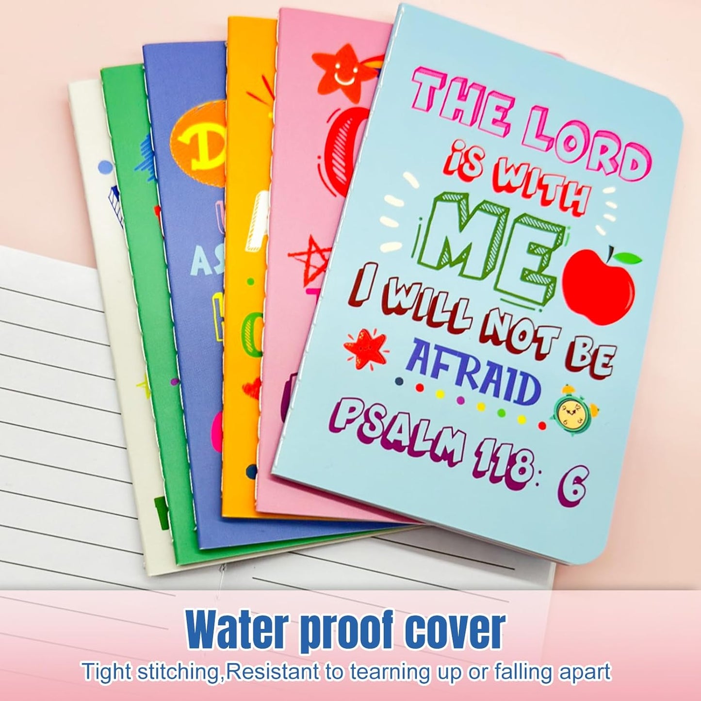 24Pcs Bible Verse Notepads,Mini Religious Pocket Notebooks Motivational Christian Small Inspirational Notepads Journals Gift Bulk Prizes for Kids Teacher School Home Travel Supplies (Bible Colorful)