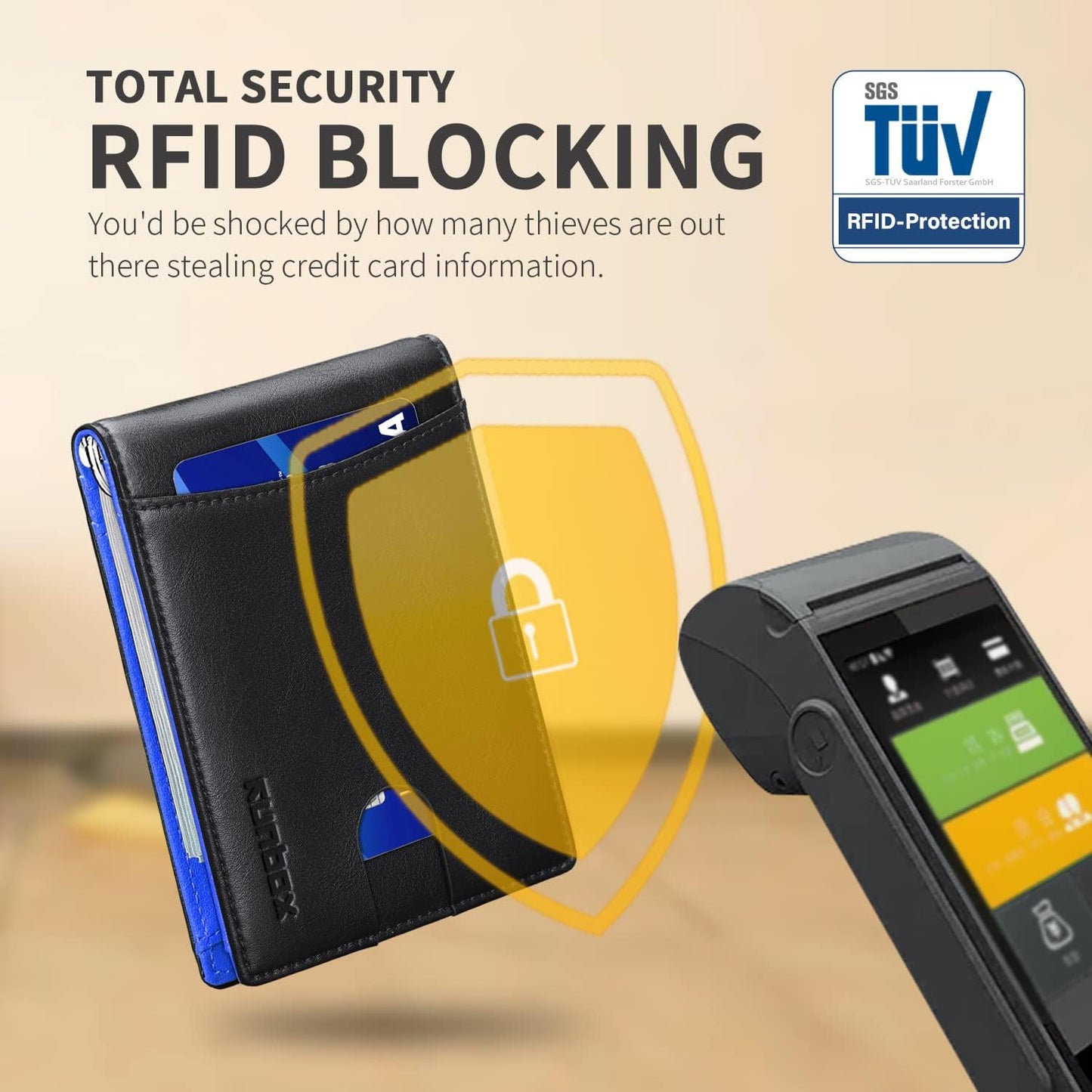 Slim Money Clip Wallets for Men RFID Blocking 11 Card Holder Minimalist Small Thin Carbon Leather Bifold Mens Front Pocket Wallet Gift Box