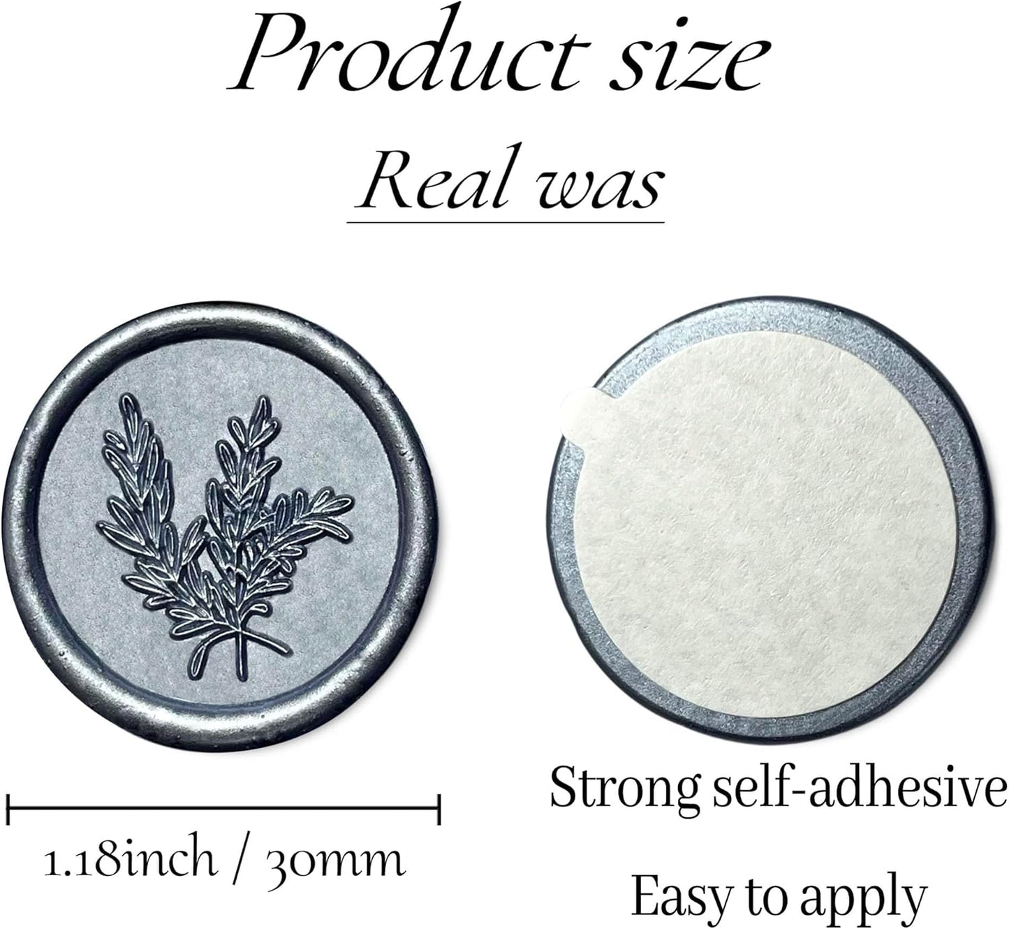 100Pcs Wax Seal Stickers Handmade Envelope Seals Self Adhesive Wax Stickers for Wedding Party Invitations, Envelope, Gift Wrap, Christmas(Rosemary Style, Gray Blue)