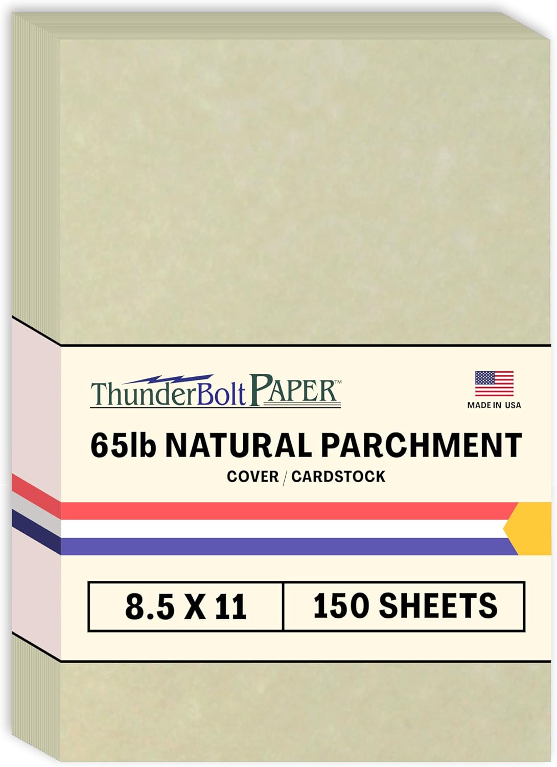 Natural Parchment 8.5x11 150 Sheets Cardstock 65 lb Cover 176 GSM Smooth Finish Letter Size for Invitations Crafts Restaurant Menus Printing Flyer